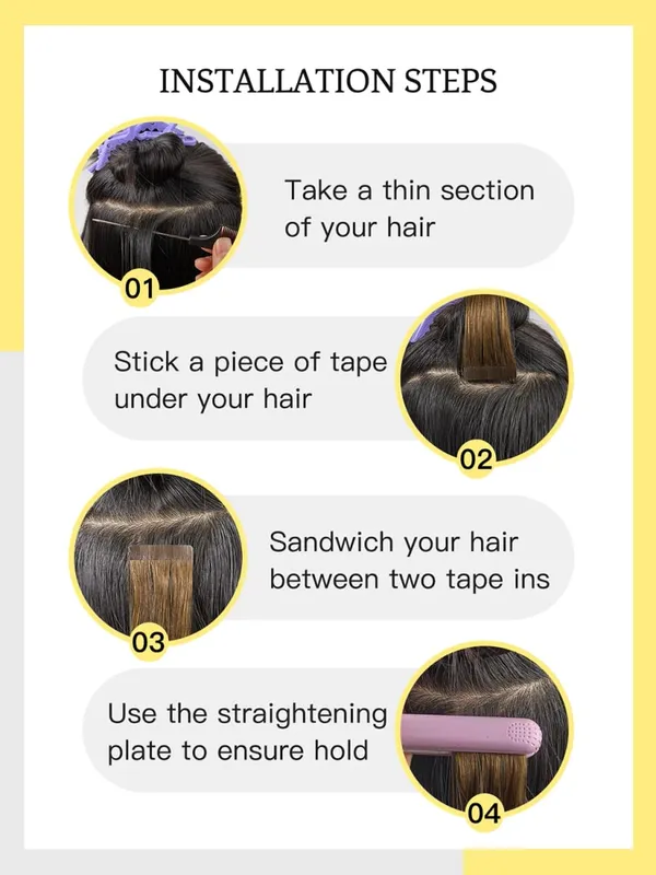 Tape In 100% Human Hair Straight Double Sided Blonde Comfortable Silky Natural Remy Virgin Tape ins Bone Straight Double Drawn