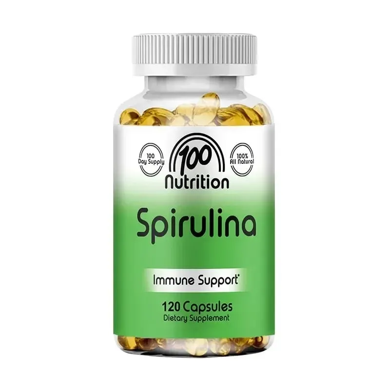 Organic Spirulina Capsules 700mg Supports Detoxification Immune Cardiovascular Health & Energy Antioxidant Vegan Non-GMO