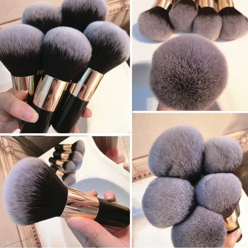 Large Round Handle Powser Brush Black Makeup Brushes Fluffy Soft Professional Powder Foundation Blush Brush Cosmetic Accessories — image 6