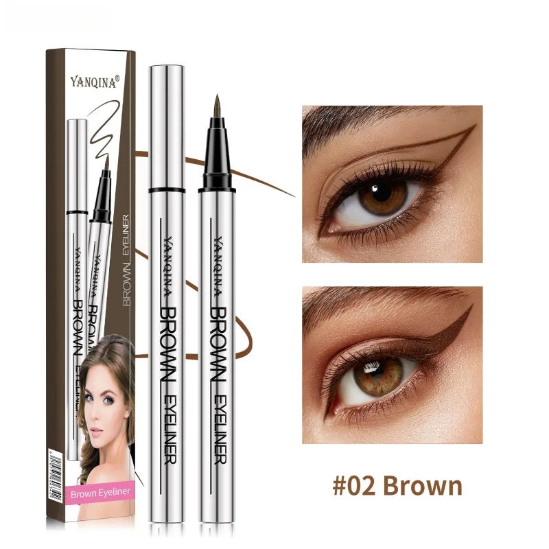 Quick-Drying Liquid Eyeliner Waterproof Smudge-Proof Long-Lasting Black Brown Ideal for Beginners Liquid Eye Liner Pen
