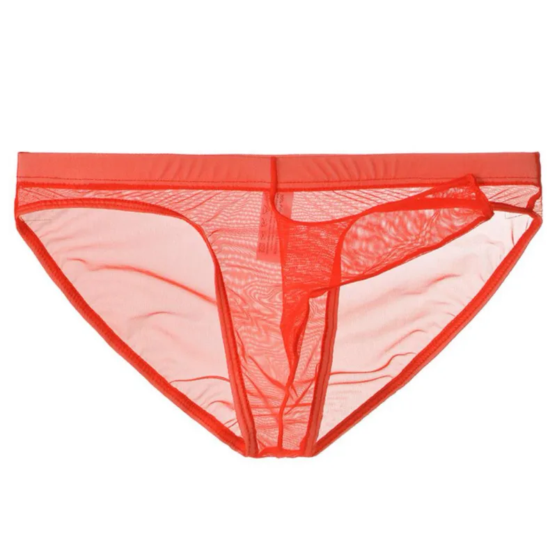 Sous-vêtements en maille transparente avec nez d'éléphant pour hommes, slip fin, léger, à séchage rapide, taille basse, respirant