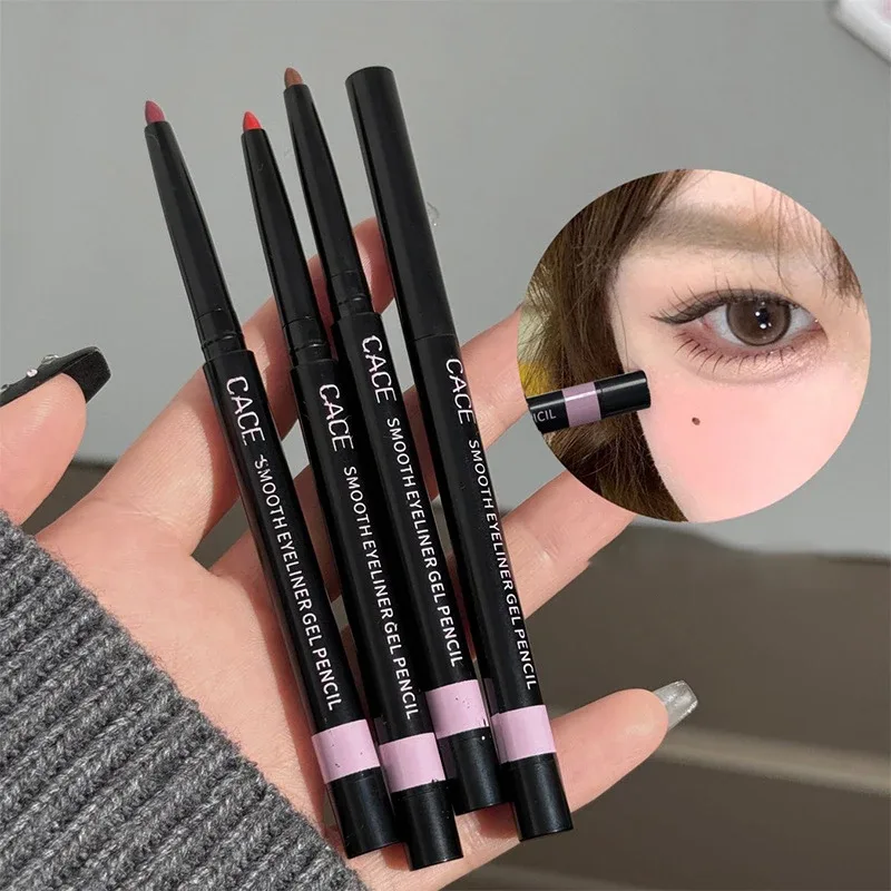 Wine Red Brown Eyeliner Gel Pencil Waterproof Long-lasting Ultra-Fine Matte Brown Eye Liner Pen Easy Wear Eyes Makeup Cosmetics