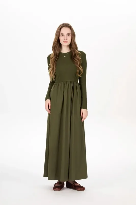AS AW25 Patchwork dress round neck ribbing top + skirt + cardigan woman clothes