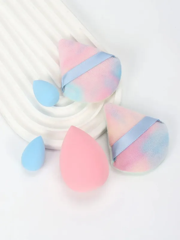 5Pcs Professional Makeup Sponge Set - Soft Gentle Multi-Purpose Tools for Perfect Foundation Powder and Blush Application
