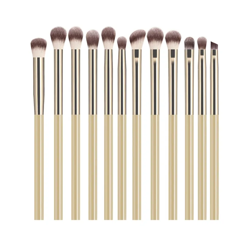 12PCS Eyeshadow Makeup Brushes Set Soft Synthetic Hair Blending Shader Angled Liner Brushes for Eye Makeup