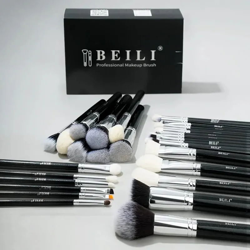 30 PC Premium Professional Makeup Brush Set Natural Goat Hair Foundation Face Powder Blush Cosmetic Brushes