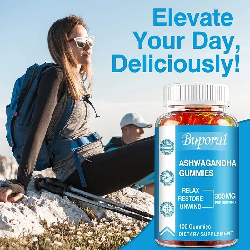 Ashwagandha Gummies - Relieve Stress Enhance Memory Focus Promote Immune and Nervous System Health and Metabolism