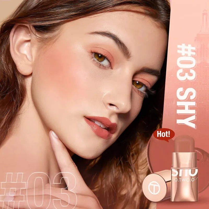 O.TWO.O 3 stks Make-up Set 3 In 1 Lippenstift Blush Stick SPF 30PA + Gezicht Instelling Poeder Gezicht Primer Make-up Basis Cosmetica Kit
