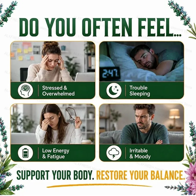 Original Ashwagandha Capsules High Potency Root Extract for Stress & Vitality Balance Hormones