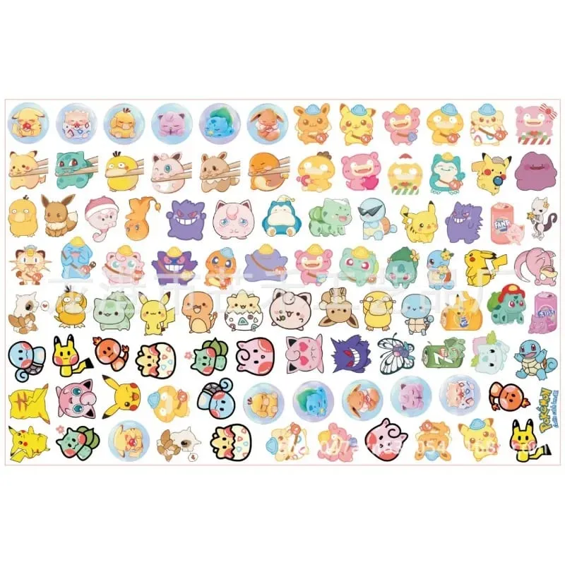 Pokemon Acrylic DIY Dán Cường Lực Kawaii Mặt Dây Chuyền Hình Đặc Biệt Cắt Anime Hoạt Hình In 2 Mặt Móc Khóa Kẹp Tóc Chất Liệu