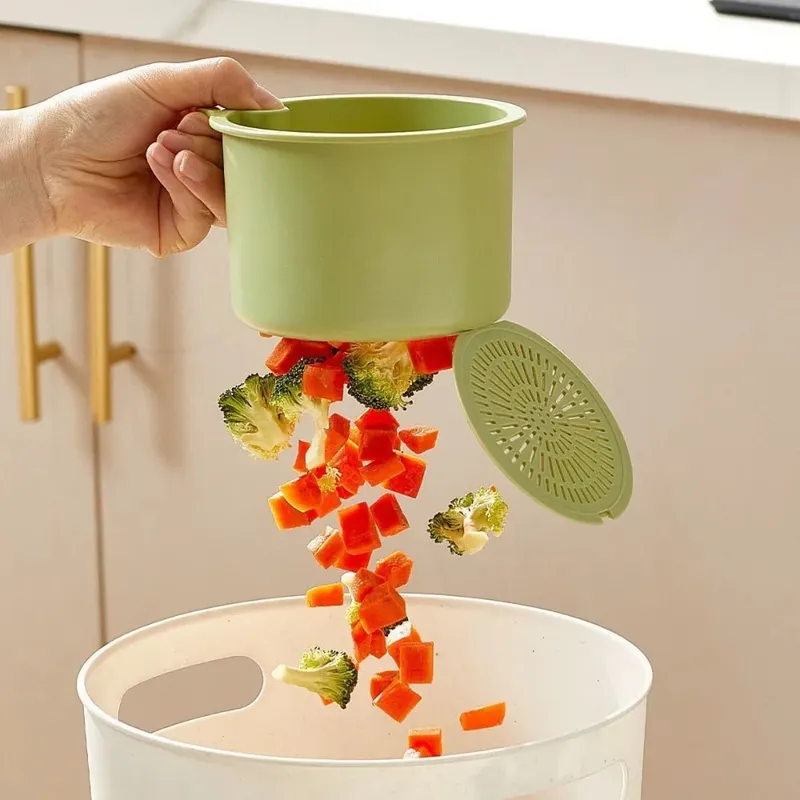 Hanging Sink Draining Basket Openable Bottom Cover Detachable Kitchen Garbage Filter Food Residue Filter Cleaning Water Basket — image 3