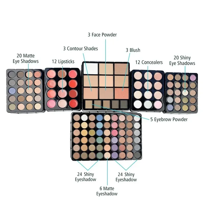 Makeup Set Box Eyeshadow Lip Blush Nail Polish Eyebrow Pencil Multi-functional Palette Christmas Wedding Birthday Gifts Cosmetic — image 3