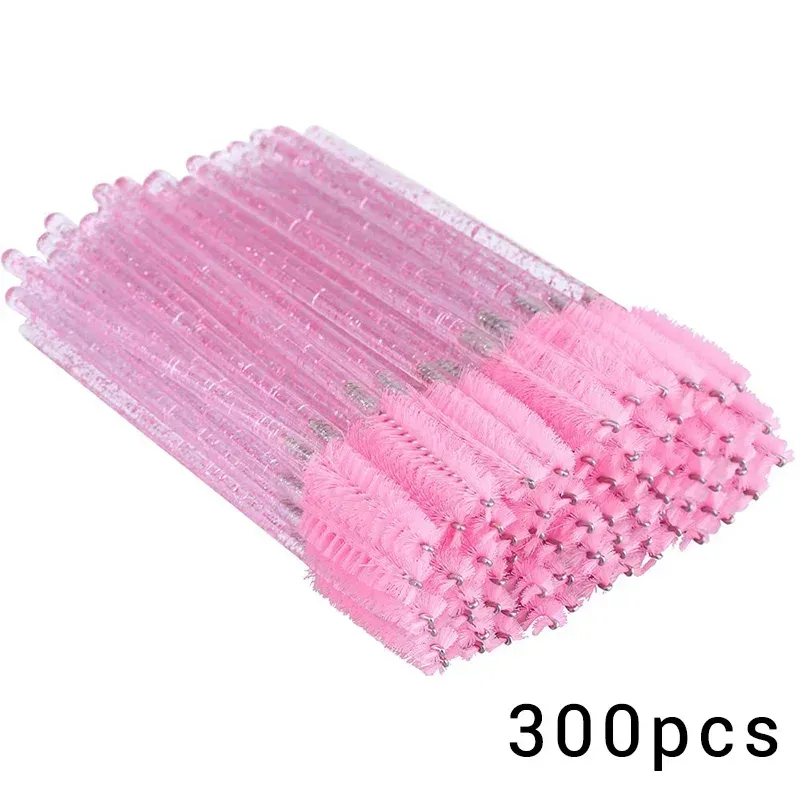100/300Pcs Disposable Eyelash Mascara Brushes for Eye Lashes Extension Eyebrow and Makeup Lash Spoolies Wands