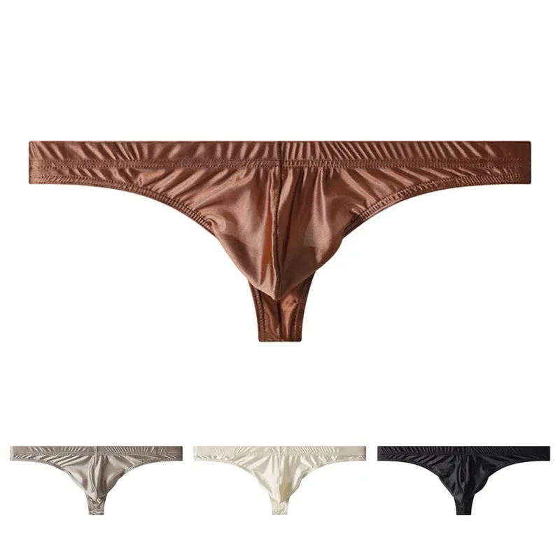 Breathable Ice Silk Underwear Ice Silk G-String Brand New Men's Underwear Classic Style Thongs Lightweight Ice Silk Underwear