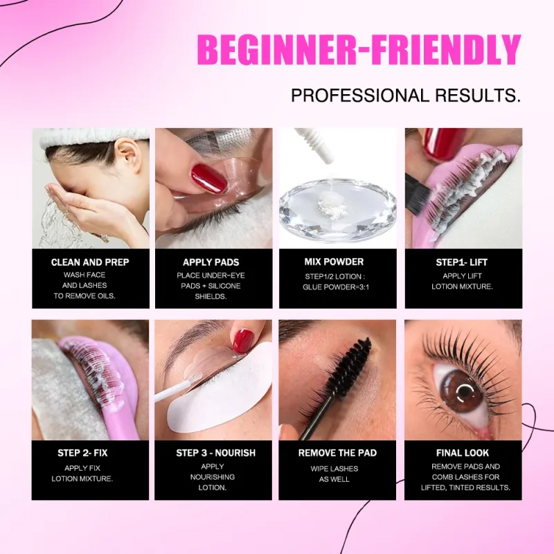 New Upgrade Premium Lash Lift Perm Kit Long Lasting 6-8 Weeks Voluminous Curly Eyelashes Professional Beauty Makeup Supplies
