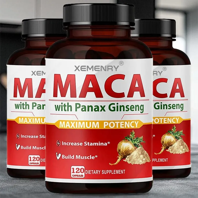 Maca Capsules - Increase Size Hardness Improve Strength Relieve Fatigue Natural Maca Ginseng — image 2