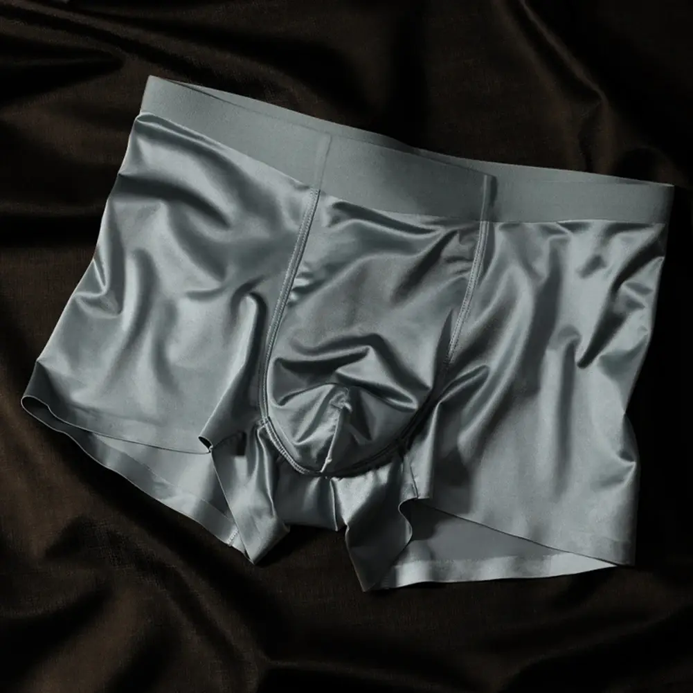 1pc Mens Seamless Boxershorts Breathable Crotch Panties Ice Silk Boxer Shorts Comfortable Satin Men's Underwear Briefs — image 8
