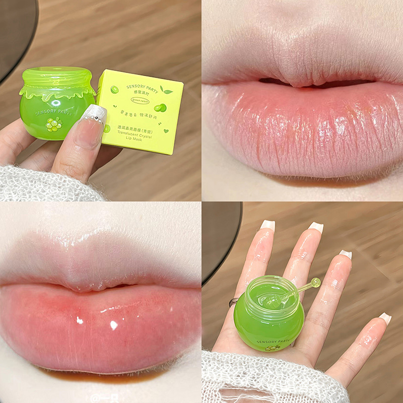 Green Grapes Clear Lip Gloss Maintenance Moisturizing Lip Balm Exfoliating Scrub Nourishing Lips Care Peach Water Gloss Lip Tint — image 10