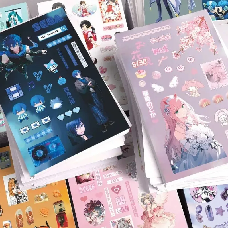 하츠네 미쿠 -Project DIVA- 스티커 하츠네 미쿠 카가미네 린/렌 애니메이션 주변 저널 소재 스티커 8 매 새 선물