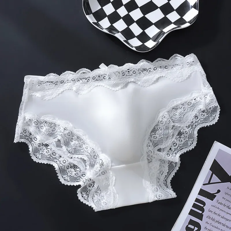 Herr Triangeltrosor Spetskant Fjärilsknut Blommönster Tunt Superbekvämt U Bulge-påse Andas Transparent Underwe