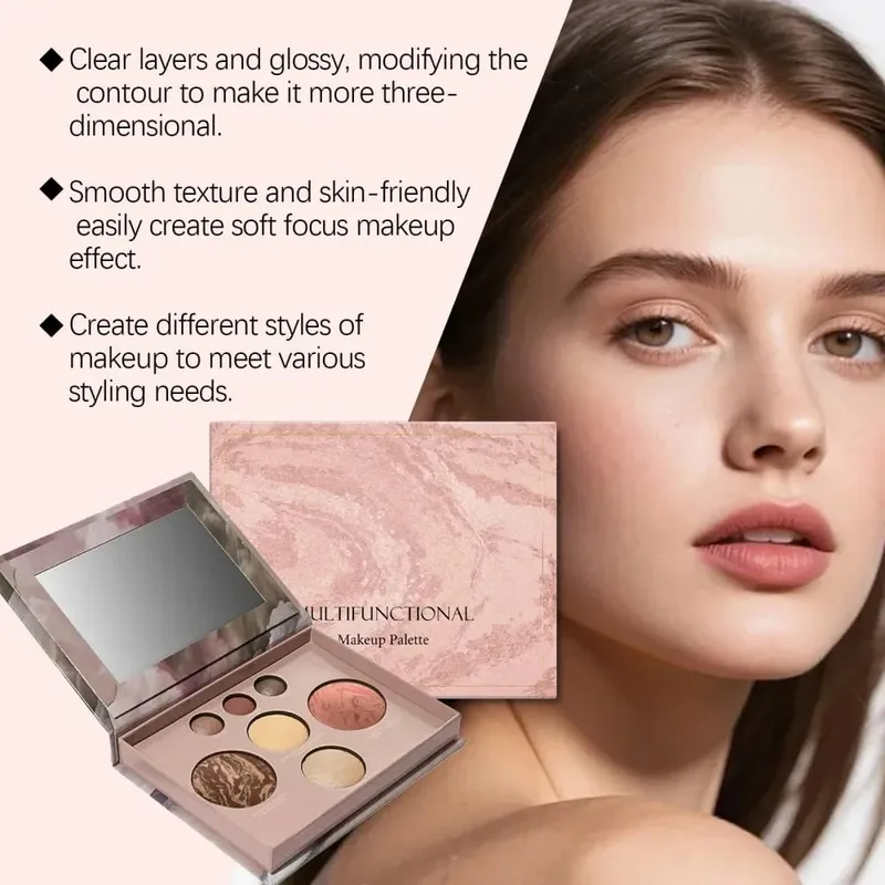 7 Colors Multi Function Makeup Palette Integrated Matte Shimmer Eye Shadow Blusher Highlight Contour Professional Palette Gifts