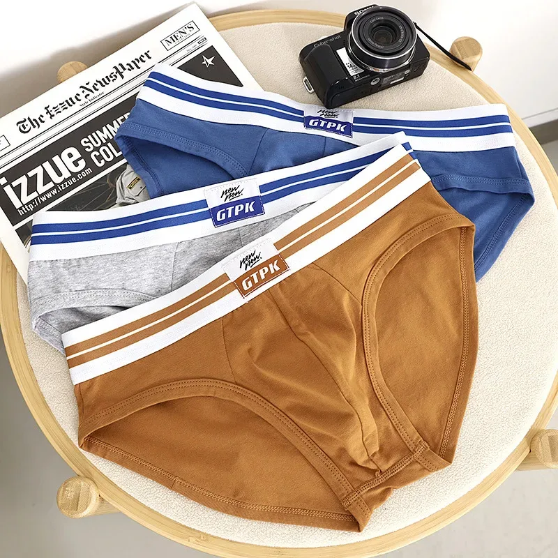 [Bloom the love] Marca 3 pezzi slip in cotone da uomo intimo nuovi slip da uomo Cuecas Masculina Homme uomo boxer taglia M-3XL E099-HR