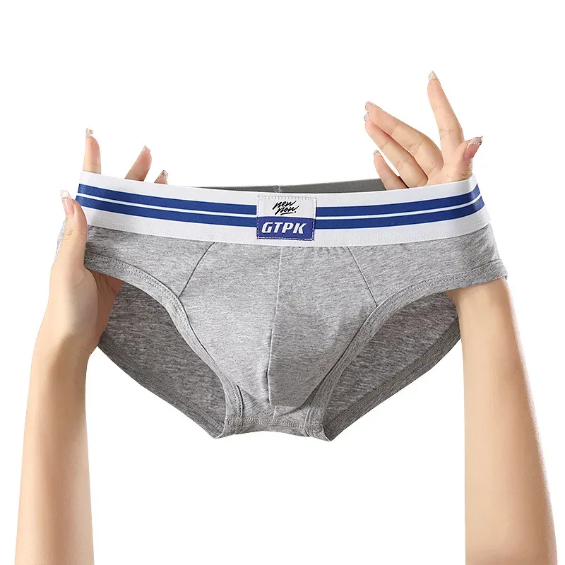 [Bloom the love] Marca 3 pezzi slip in cotone da uomo intimo nuovi slip da uomo Cuecas Masculina Homme uomo boxer taglia M-3XL E099-HR