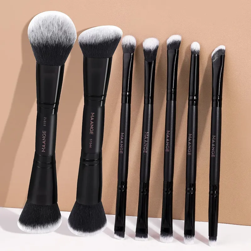 7pcs Double Head Makeup Brushes Dense Foundation Concealer Liquid Cream Blending Detail Eyeshadow Brushes Beauty Tools