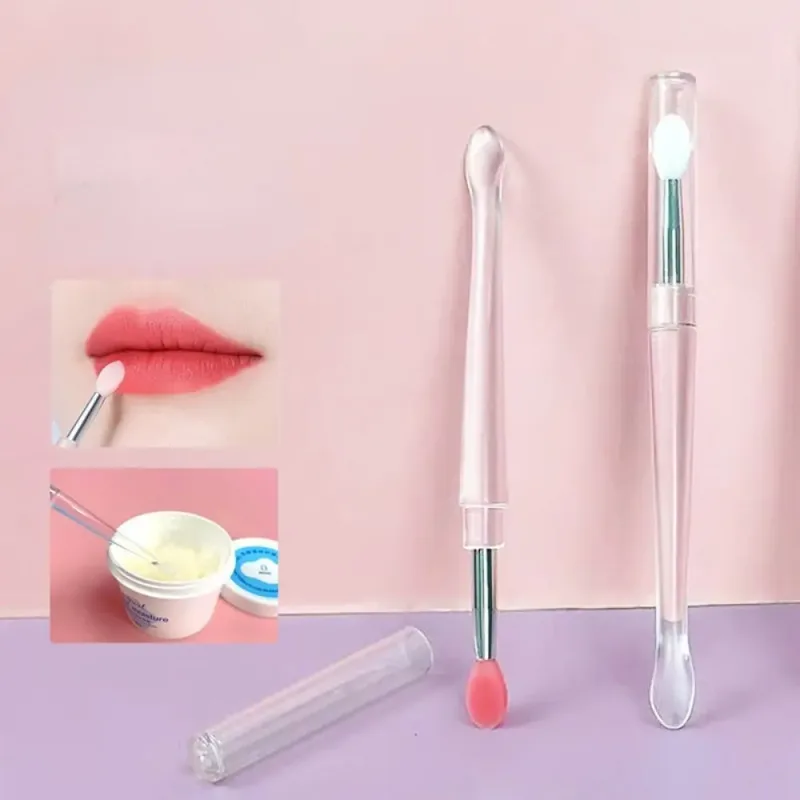 1PC Women Lip Brushes Transparent Crystal Handle Silicone Lip Brushes with Dust Cap Lip Gloss Makeup Applicator Cosmetic Tool — image 4