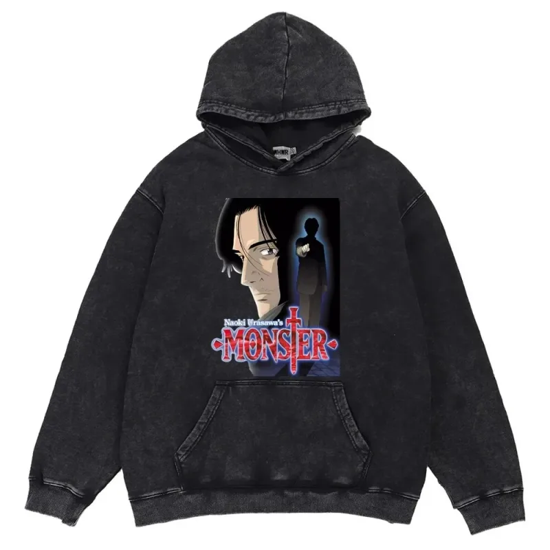HAI Customizable Retro Washed Hoodies 100% Cotton Tops Black Acid Vintage Hooded Sweatshirts Oversize Hip Hop Male Pullover