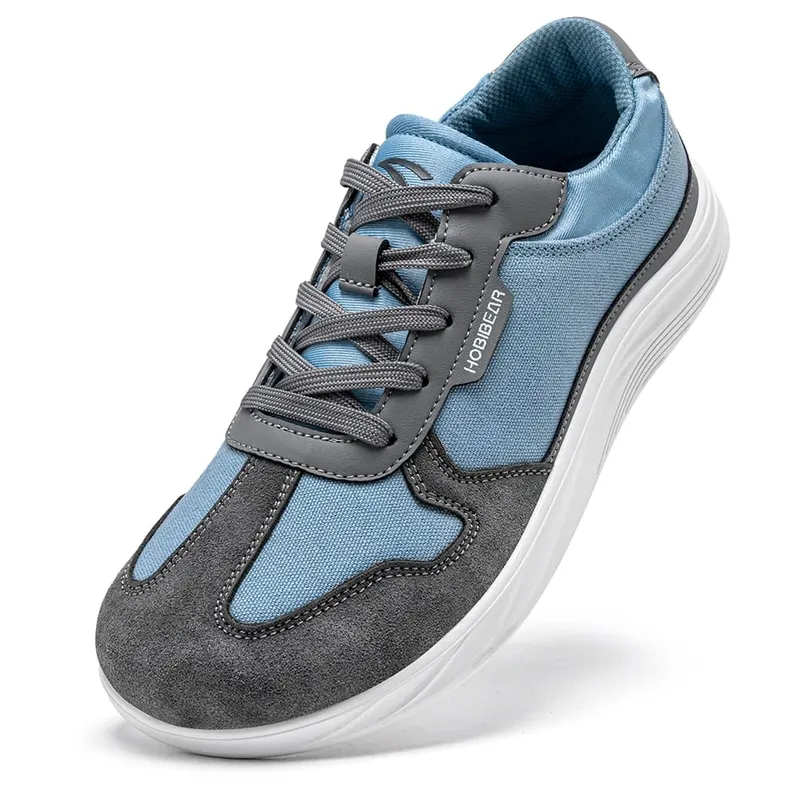 Men Women Wide Toe Box Shoes | Minimalist Artificial Leather Canvas Sneakers Lightweight Casual Lace Up Walking Shoe