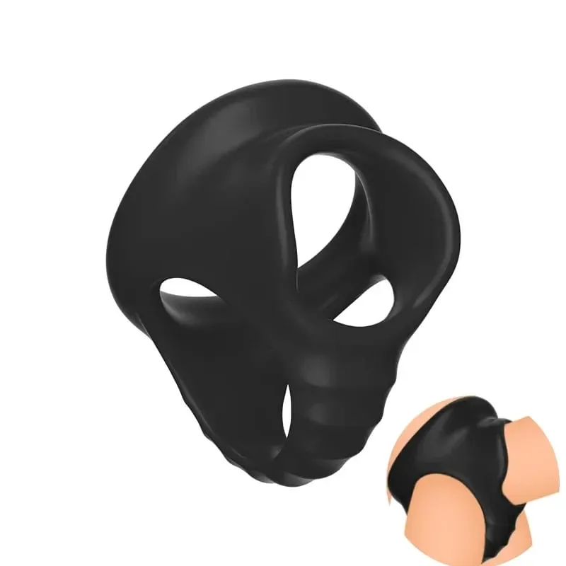 Cock Rings Silicone Ball Stretcher Delay Ejaculation TPE Penis Ring for Men Sex Toys Adjustable Semen Lock Ring SM Penis Sleeve — image 13