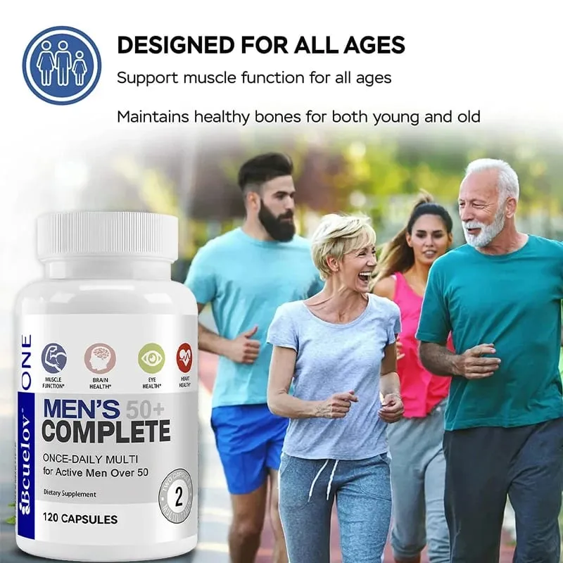Heren 50+ Dagelijkse Super Multivitamine Hoge Kracht Formule voor Hersenen Oog- en Hartgezondheid Vitaminen A C D E K B1 tot B12 Glutenvrij — image 2