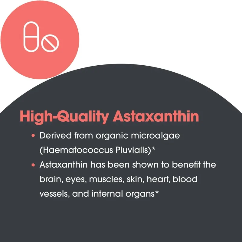 Astaxanthin 12mg Antioxidant Supplement Softgels for Women Men Premium Triple Strength Formula | Non-GMO Gluten Free No Soy