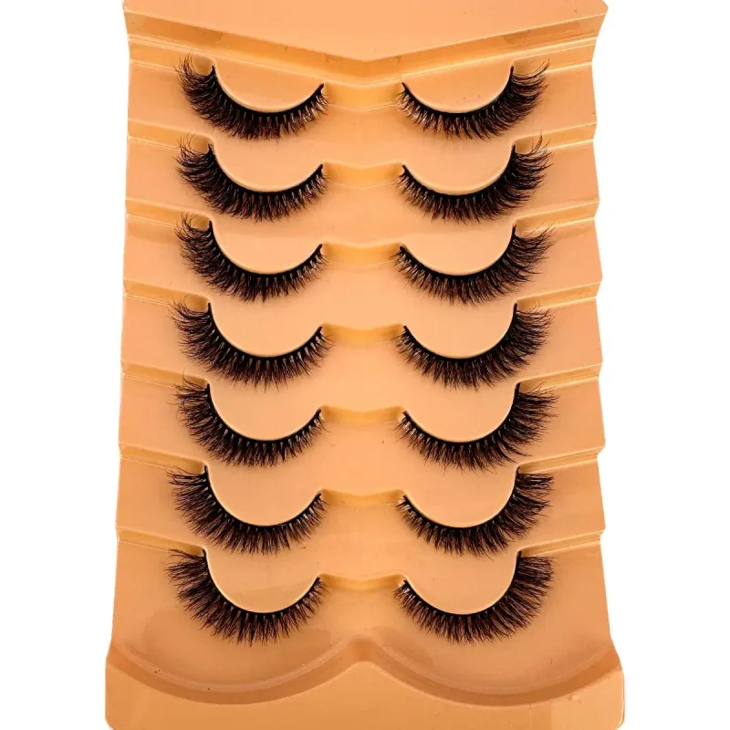 7/8PairsCat Eye Eyelashes manga Lashes 3D Clear Band Lashes naturalHalf Lashes End Eye Elongated Mink Eyelashes Fluffy Eyelashes — image 22