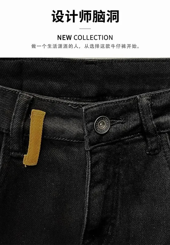 Autumn New Handsome Trendy Brand Black Harlan Jeans Casual Pants Loose Small Straight Casual Trousers Baggy Cargo Pants Man — image 9