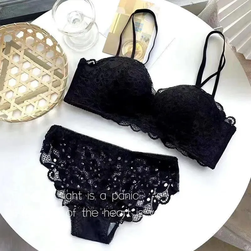 New Push-Up Lingerie Set Comfortable Wire-Free and Lightweight Bra Provides Lift and Side Support Sexy & Exquisite Lace Design — image 3