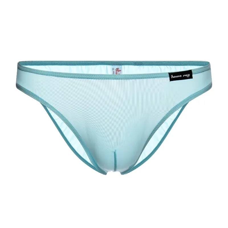 Ice Silk Seamless Briefs Man Bulge Pouch Underwear Sexy Translucent Panties Male Breathable Comfy Underpants Summer Lingerie