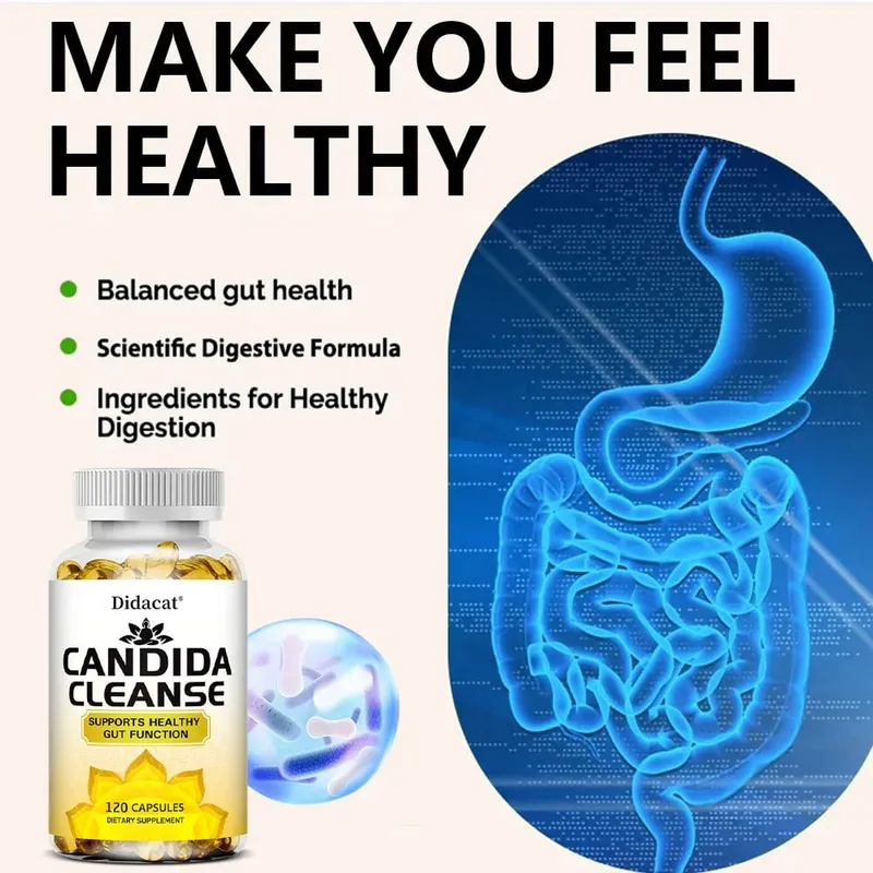 Candida Cleanse ประกอบด้วยสมุนไพรธรรมชาติและโปรไบโอติกเพื่อสนับสนุนการทำงานของลำไส้ให้แข็งแรงและสุขภาพภูมิคุ้มกันเหมาะสำหรับทุกเพศ
