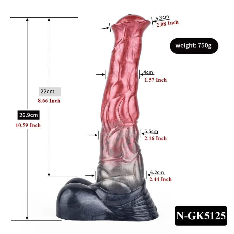 Silikonový koňský dildo anální kolík s velkým uzlem Vaginální stimulátor bodu G s přísavkou Sexuální hračka pro dospělé pro ženy Muži