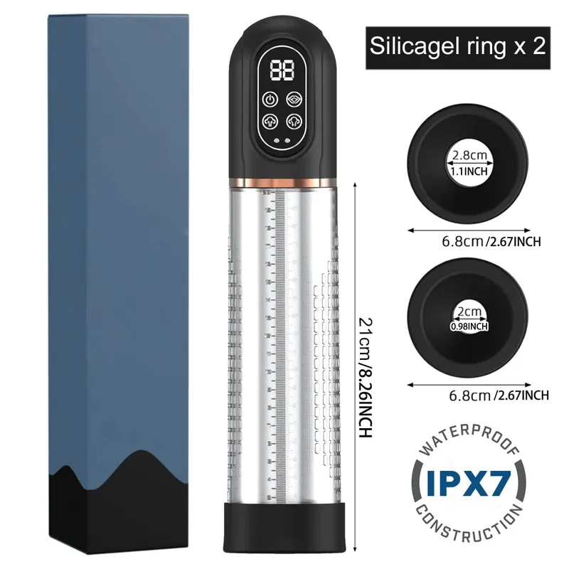 Electric Penis Pump IPX7 Waterproof Suction Penis Extender Dick Enlarger Vacuum Penis Enlargement Masturbator Sex Toys for Men