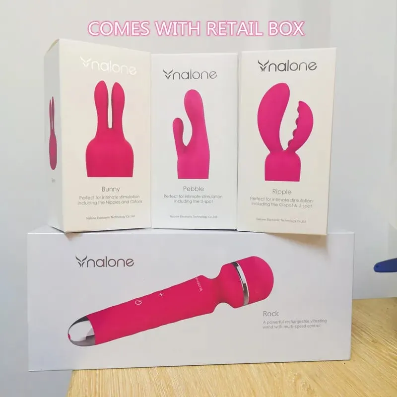 Nalone Powerful Vibrator Optional 3 Nozzles USB Recharge Magic Wand AV Vibrator Massager Vibration Dildo Adult 18+ Women Sex Toy