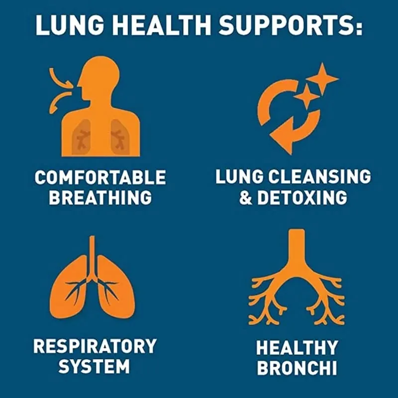 Lung Health Supplements - Helps Strengthen Comfort To The Lungs and Bronchial System Supports Clear Lungs and Easy Breathing