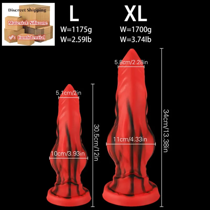 Obrovské silikonové Fantasy Animal Dildo Anální kolík Sexu s prostatou Pro muže Ženy Velký uzel Pes Dildo Přísavka Zátka na kohoutek Sex Toys18