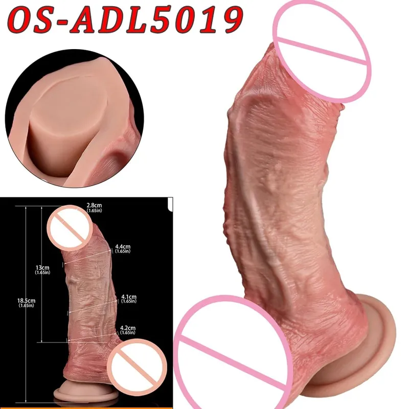 47cm realistická dlouhá dilda s dvojitou hlavou anální vaginální stimulátor Sexuální hračka s přísavkou pro lesbické páry Gay Muži Nástroje pro dospělé