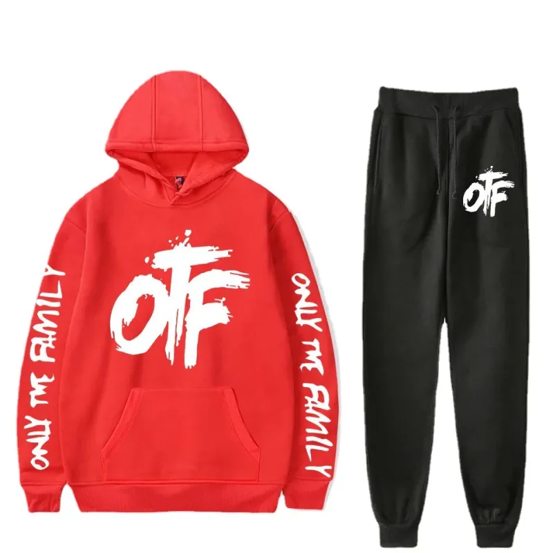 Harajuku Comfortable Funny OTF Letter Print Sweatshirt Sweatpants Suit Men/Women Hoodies+ Trousers Suit Cute 2 Piece Set Clothes — image 8