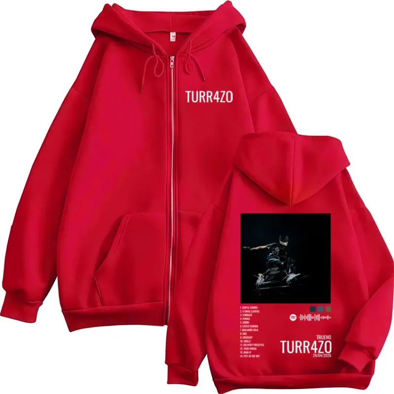 Rapper Trueno Turr4zo Album Graphic Print Zipper Hoodies Men Women Clothing Fashion Zip Up Fleece Hooded Sweatshirts Jacket Coat