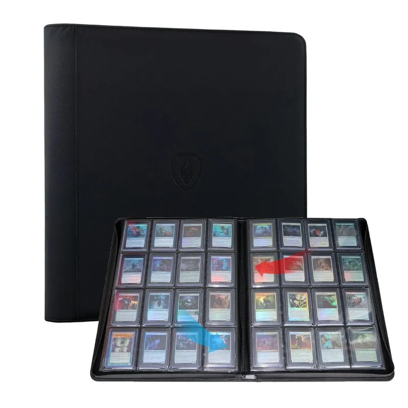 16 Pocket Toploader Binder Holds 640 Top Loaders - Premium Top Loader Binder Sleeves for 3' X 4' Rigid Card
