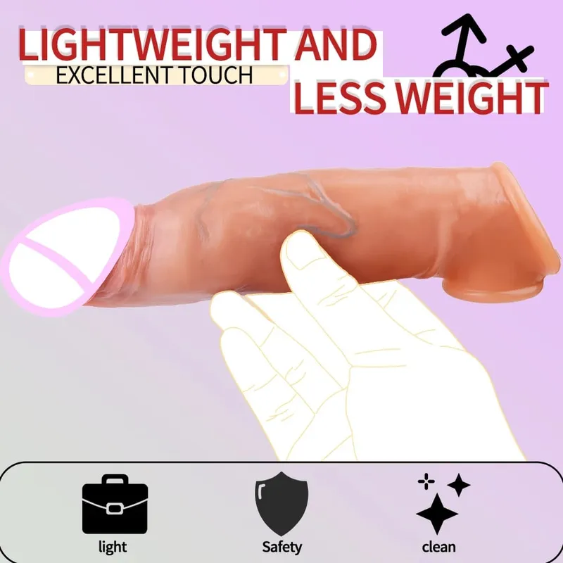 Sarung Silikon Tipis Lengan Penis Dapat Digunakan Kembali Realistis dengan Cincin Anti Jepret Pemanjang Pembesaran Ayam untuk Pria Menunda Ejakulasi