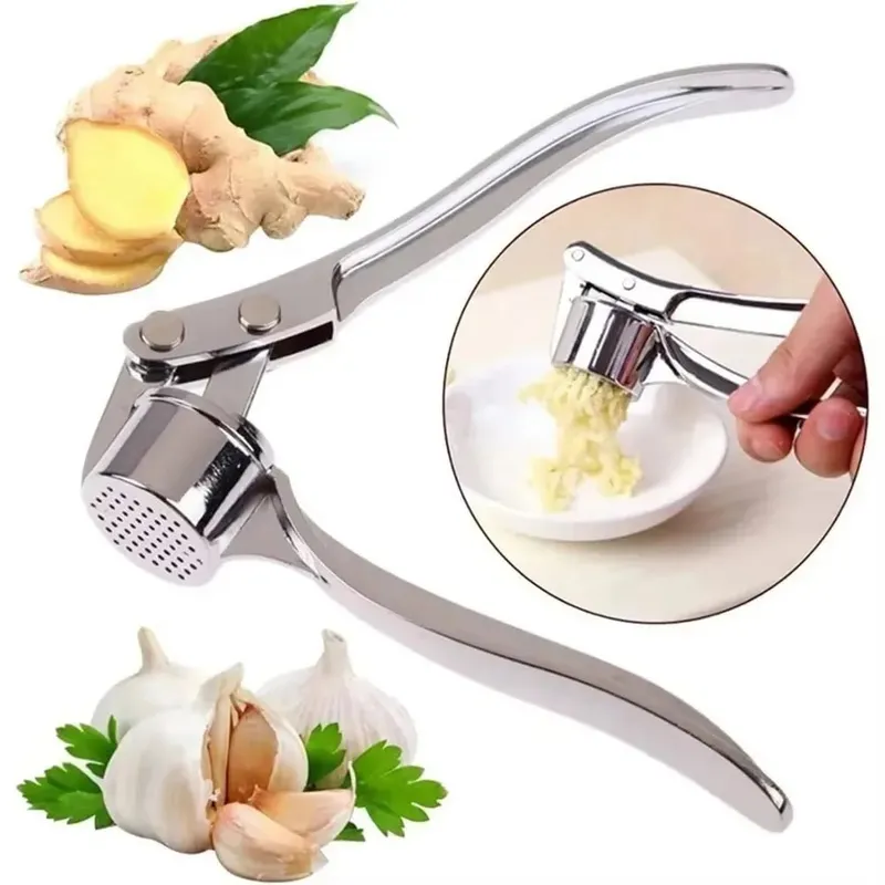 High Efficiency Garlic Press Heavy Duty Garlic Mincer Easy To Squeeze and Clean Rust Proof and Dishwasher Safe Ginger Crusher